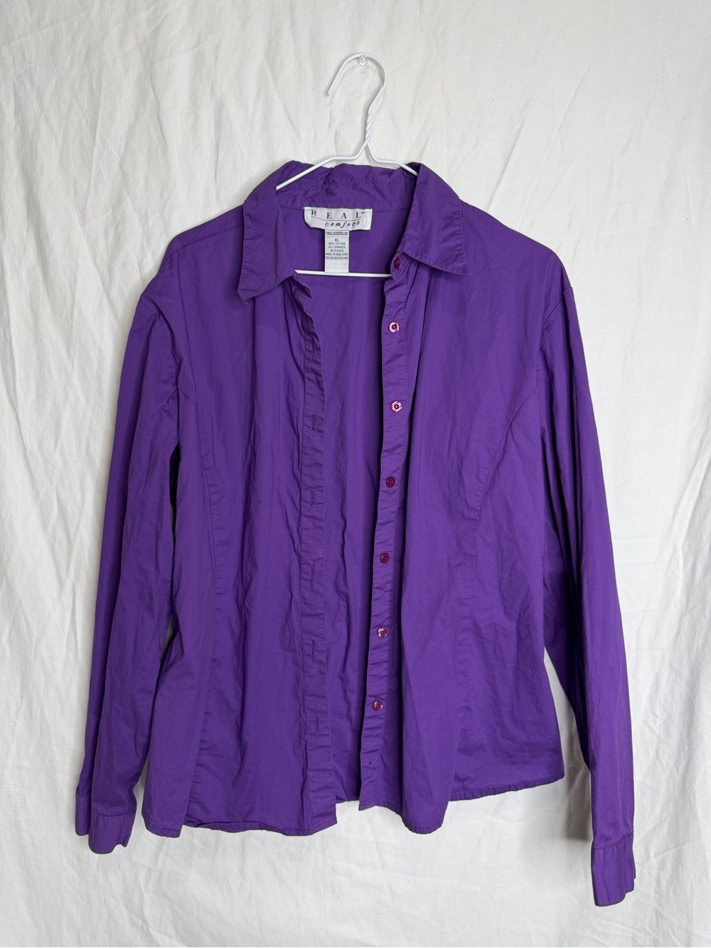 Real Comfort Purple Button Down Shirt Size XL